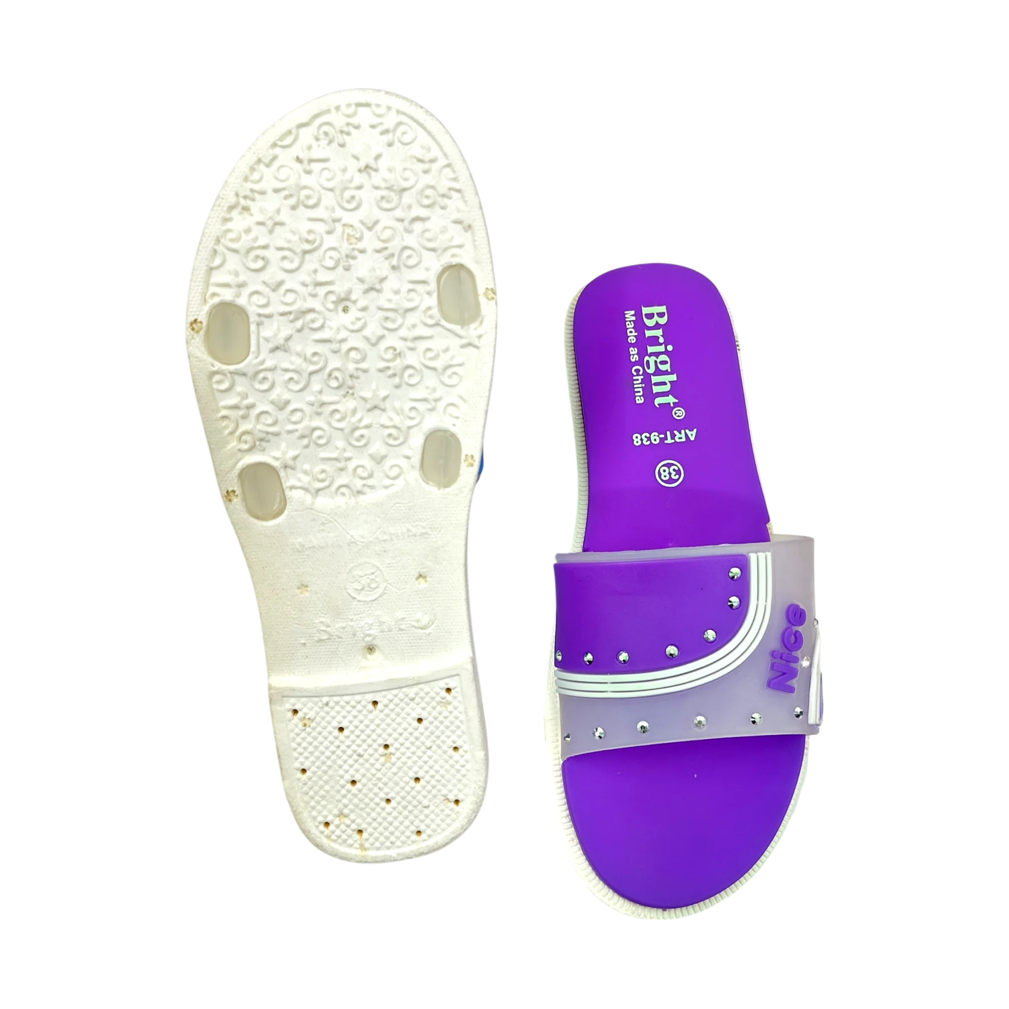 3) Bright PVC Ledis Article 938, Size-37-40 Bright PVC Ladies Article 938 Violet